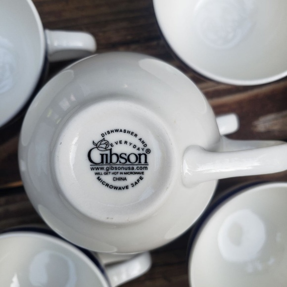 [8] Everyday Gibson Mug Set - Cobalt Blue Striped and Glazed - Picture 6 of 12